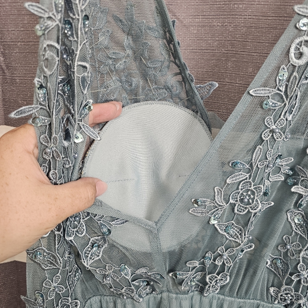 Ever Pretty Blue Embellished Backless Gown - Picture 10 of 11